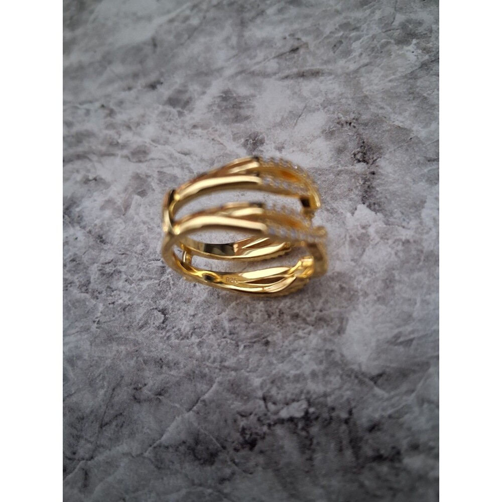 NEW! Gold Plated 925 Sterling Silver Wedding/Engagement Ring Enhancer, Size 8 - Picture 10 of 10